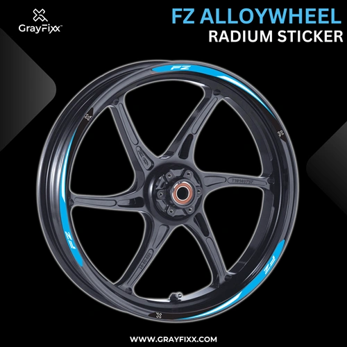 Alloy Wheel Radium Sticker for FZ | Made in Premium Radium with FPF (Fade Protection Film), Waterproof, Precut Sticker, Pack Of 12